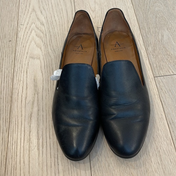 Aquatalia Emmaline Black Leather Loafers - Picture 2 of 7